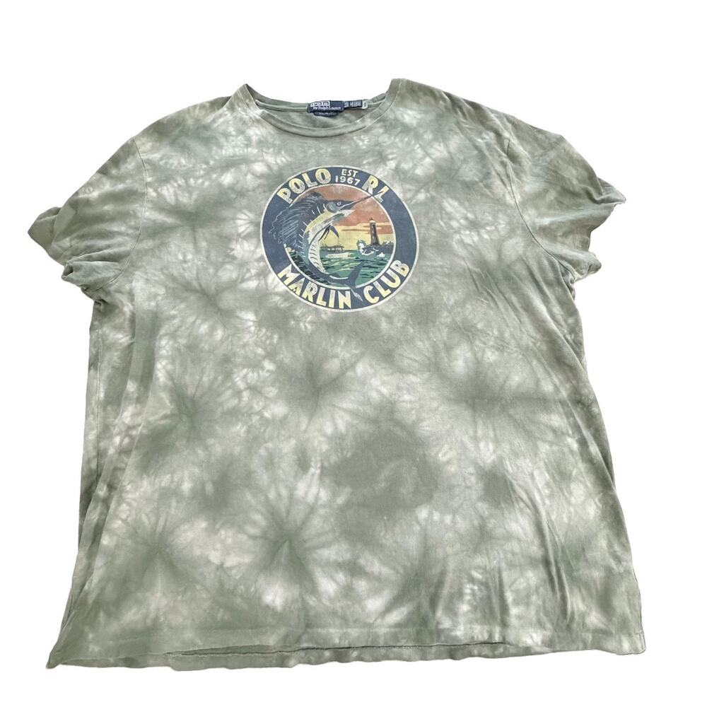 POLO RALPH LAUREN Men's Marlin Club Green Crewneck Jersey T-Shirt XXL Classic